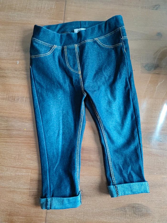 Jegging jean bleu 12 mois