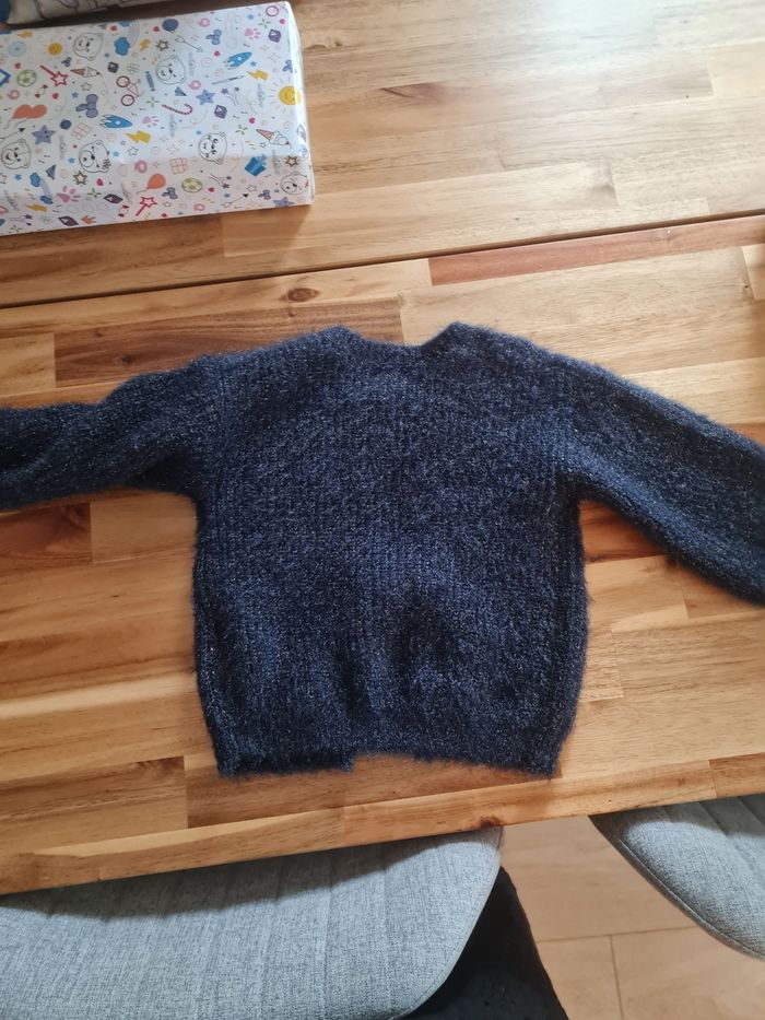Gilet en maille bleu fil doré 🤍 - photo numéro 5