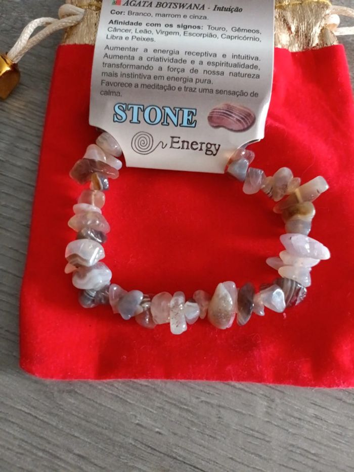 Bracelet pierre naturelle Lithotérapie Agate Botswana mixte (neuf) universelle - photo numéro 5