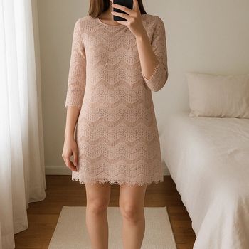 Robe chic dentelle beige la redoute taille L