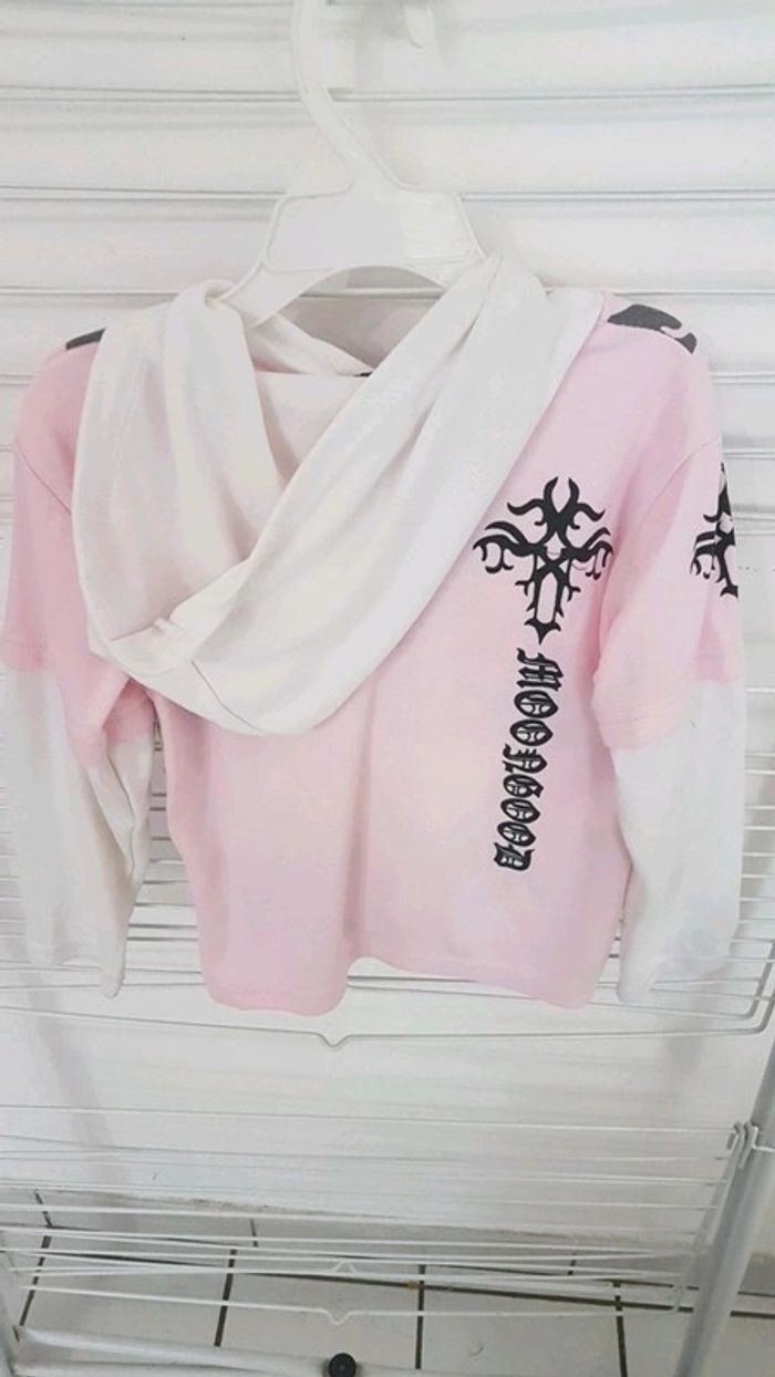 Tee shirt manches longues rose motif tigre - photo numéro 3