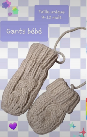 🧤 Gants bébé beige neufs 🧤
