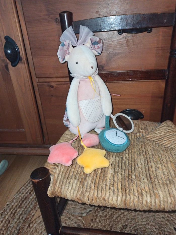 peluche souris d activités moulin roty tbe - photo numéro 2