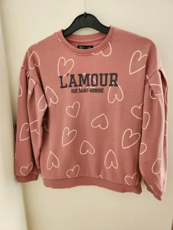Sweat rose L'amour Tex Taille 10 ans