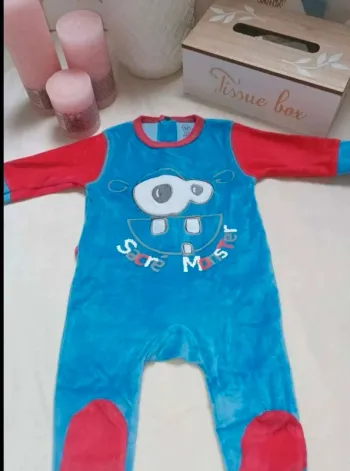 Grenouillère velours neuve Super U garçon 3 mois