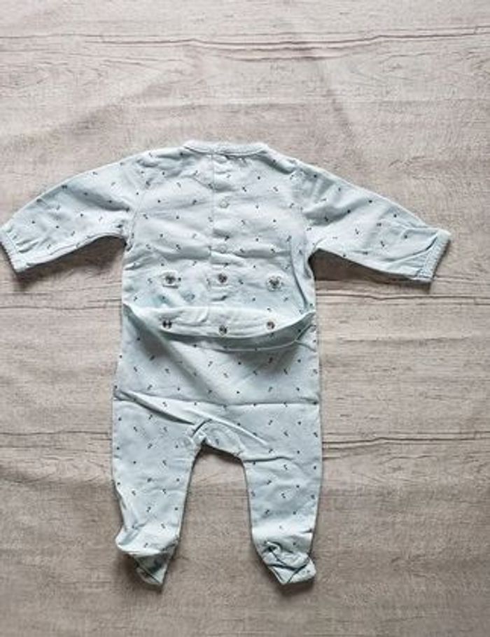 Grenouillère Kiabi coton fille 3 mois vert eau - photo numéro 2