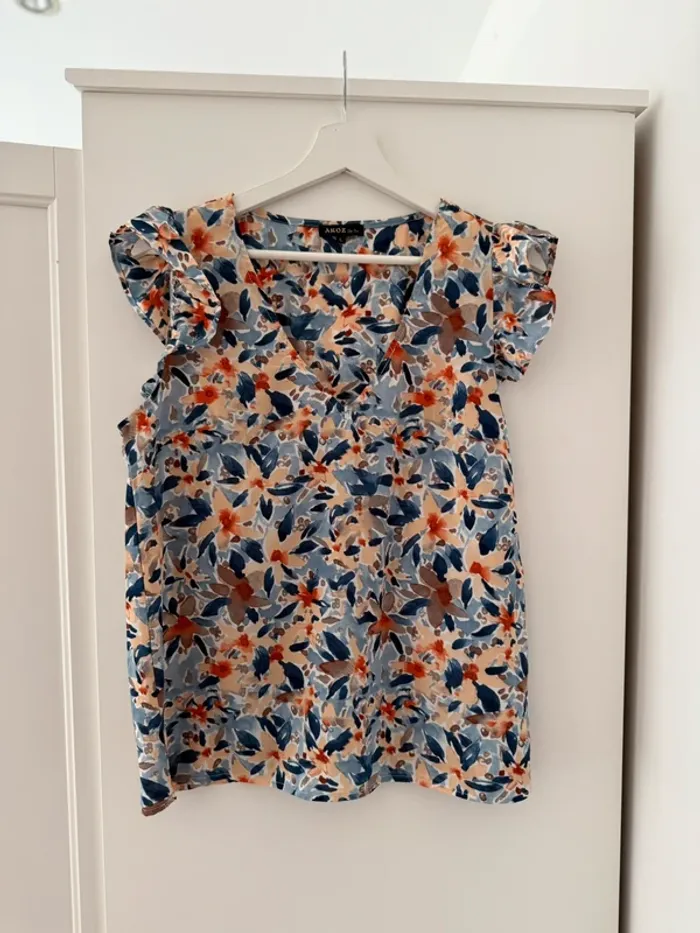 Superbe Blouse fleurie fluide neuve akoz 40 L - photo numéro 6