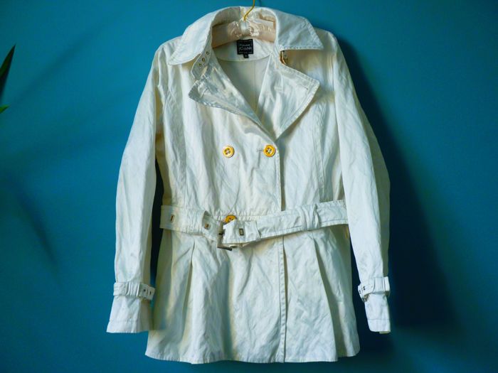 Manteau Trench Femme Pause Café 40 L veste blanc TBE - photo numéro 3