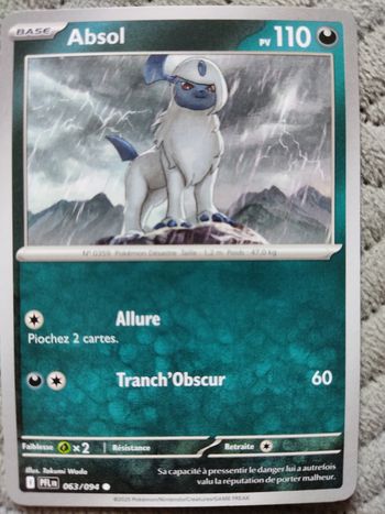 Carte Absol 063/094 ME02-Méga Évolution-Flammes Fantasmagoriques 