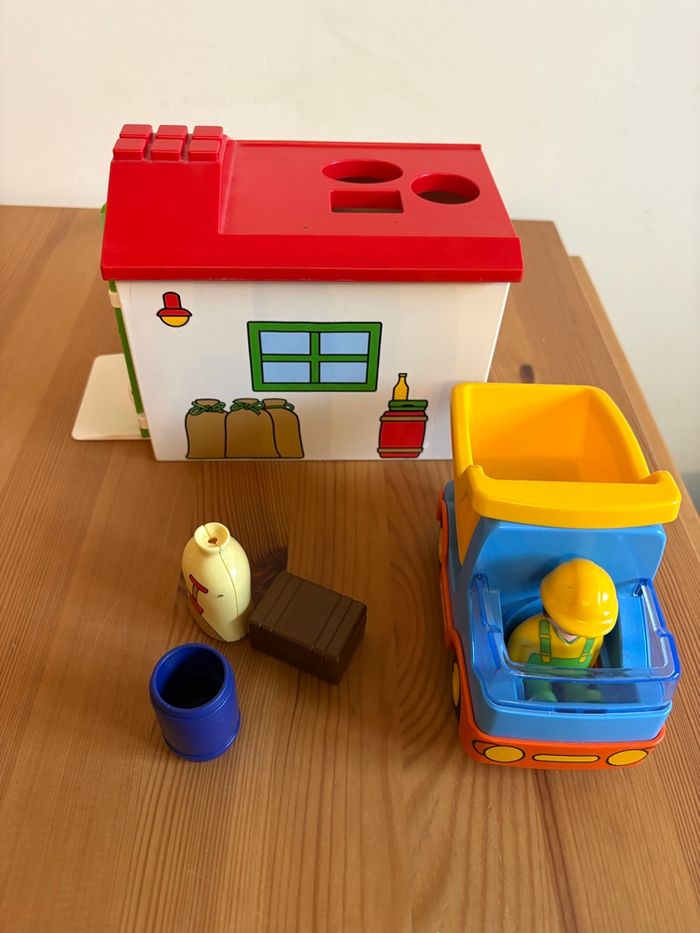 Playmobil 1.2.3 ouvrier avec camion et garage - photo numéro 2