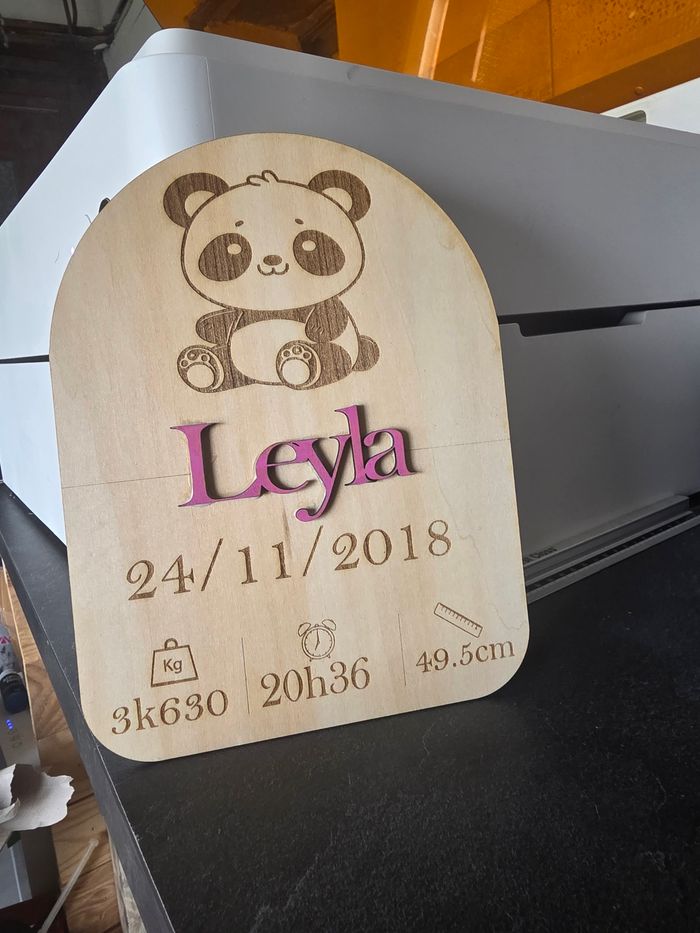 ✨ Pancarte de naissance personnalisée en bois ✨ - photo numéro 2