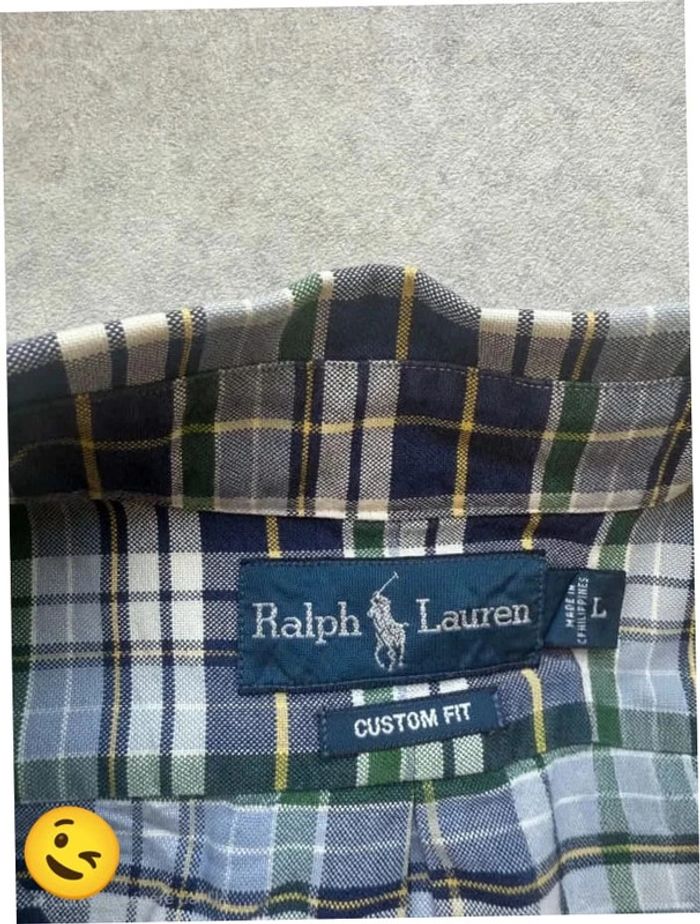 Chemise Ralph Lauren manche longue Taille L bleu Homme Men CHE53 - photo numéro 3