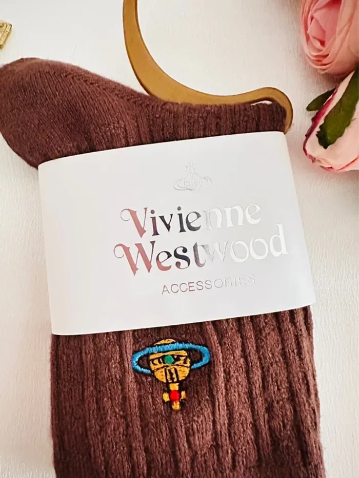 🇯🇵Chaussettes Vivienne Westwood marron logo Orbite – Édition japonaise exclusive - photo numéro 2