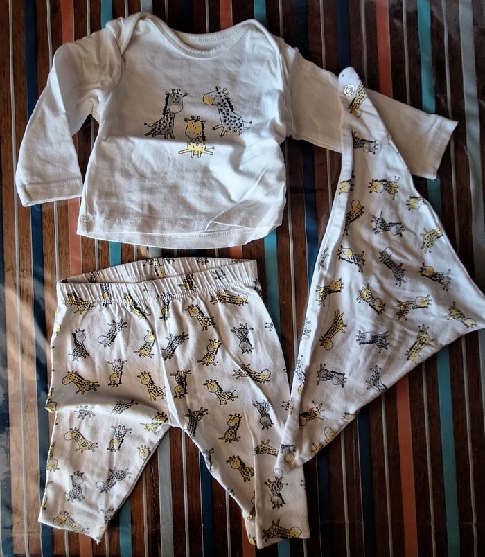 Ensemble 3 pièces girafe - 1 mois