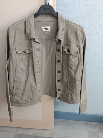 Veste jean verte kaki clair