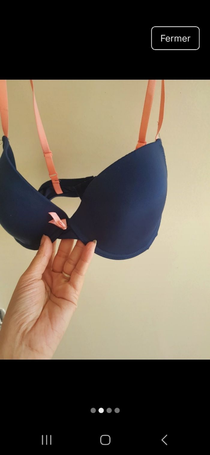 90D soutien-gorge bleu marine et rose - photo numéro 2
