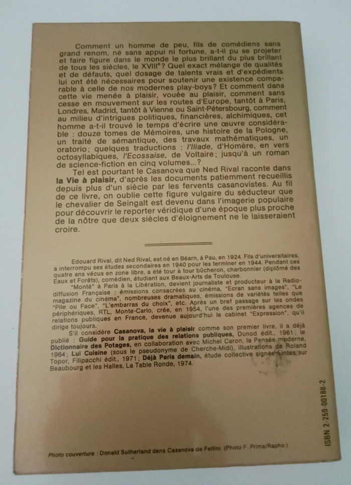 Ned Rival 📚 Casanova La vie à plaisir - photo numéro 2