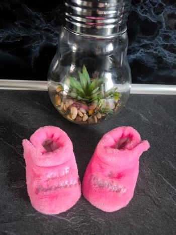 🌻 Jolis petits chaussons rose "Jolie princesse à maman" 🌻