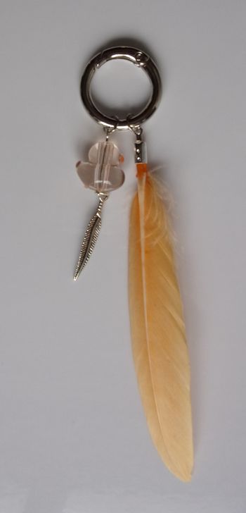 Déco de sac à main canard orange pêche plume fine