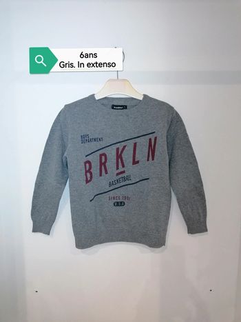 Pull basketball gris 6ans