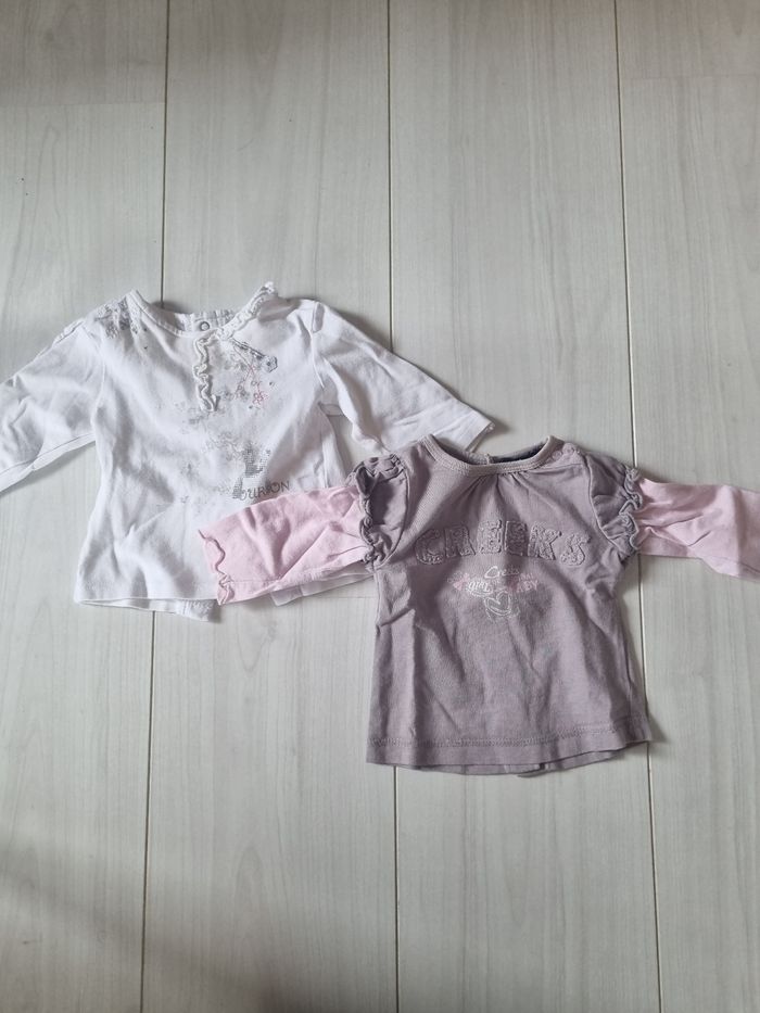 Lot 2 t shirts manche longue 3 mois