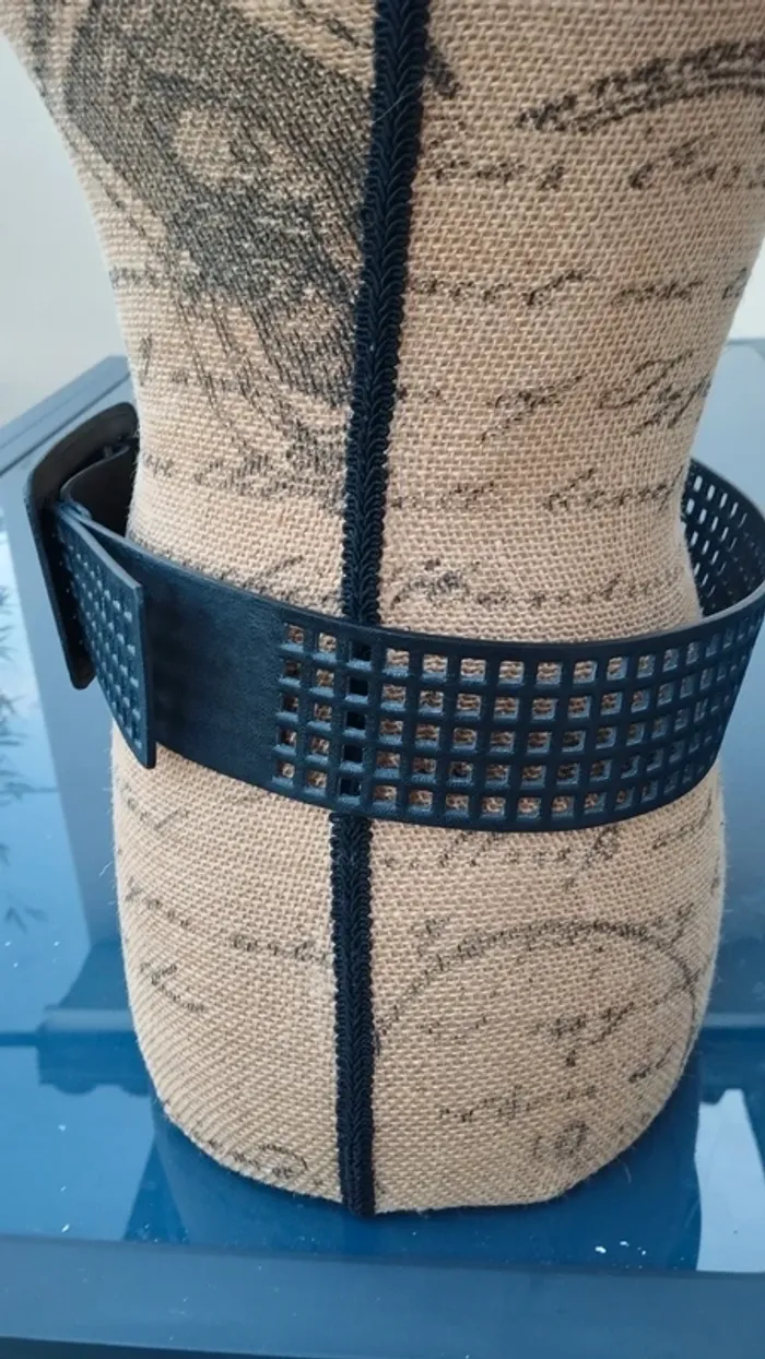 Ceinture quadrillé noire femme 85 cm - photo numéro 4