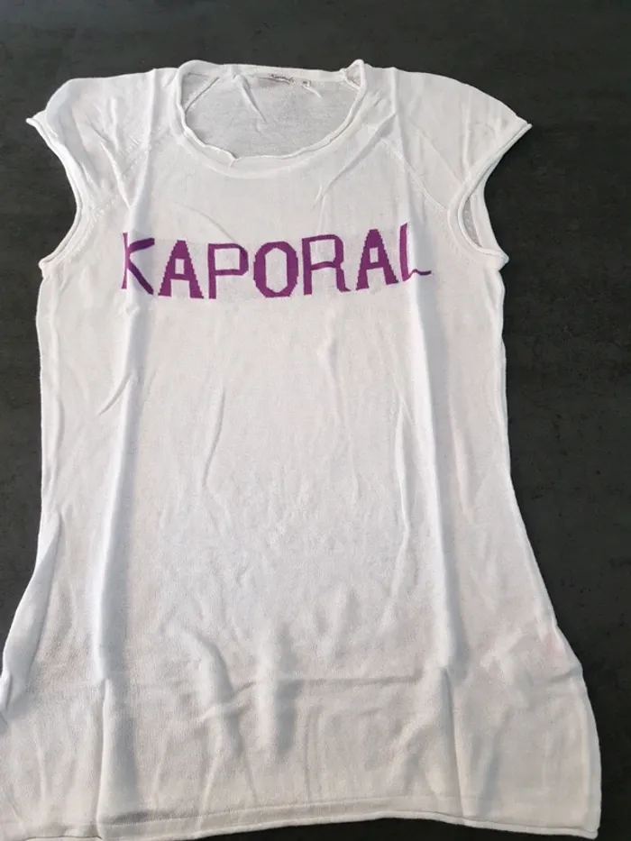 Haut Kaporal blanc/mauve M