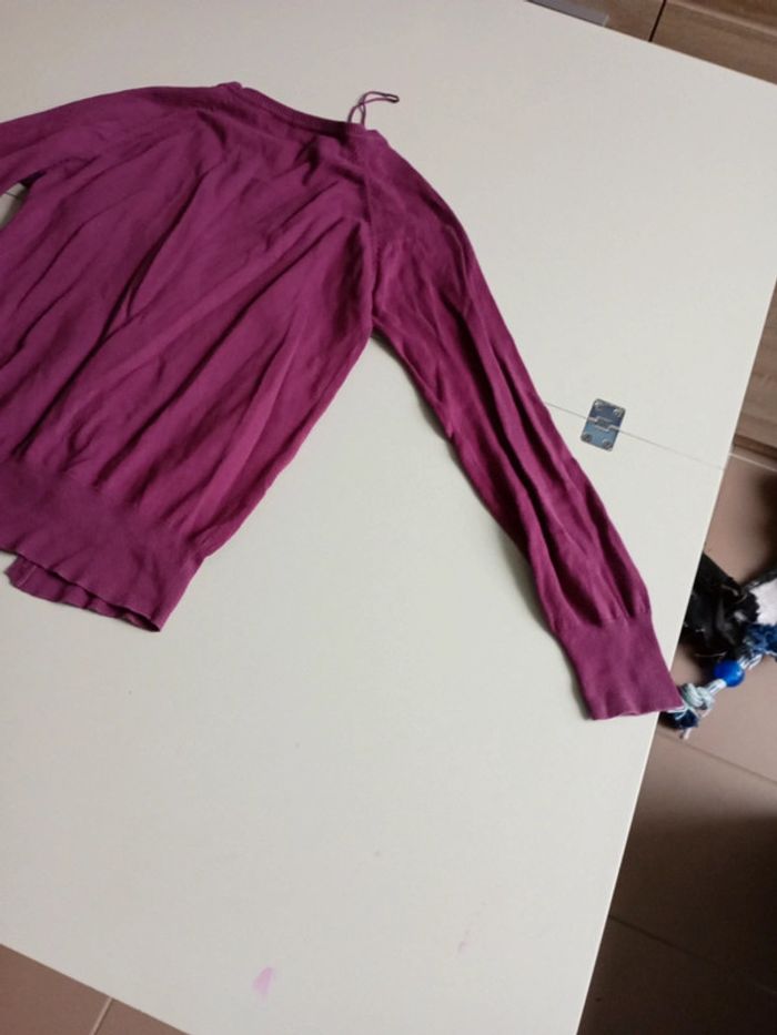 Gilet col v violet yessica c&A XS à bouton - photo numéro 8