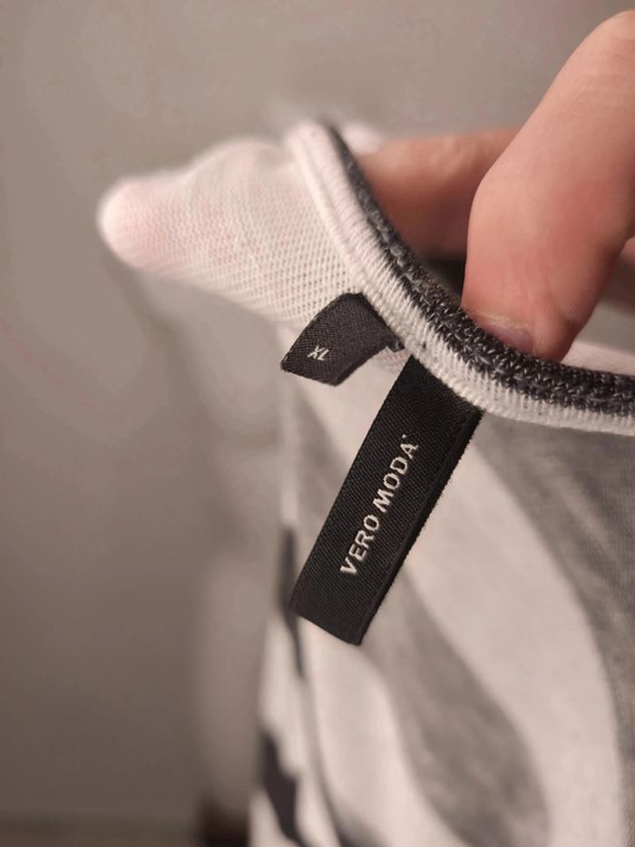 T-shirt Pull Vero Moda Femme Taille XL Blanc-noir - photo numéro 5