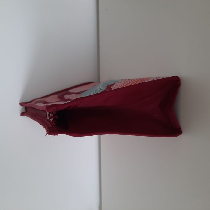 Trousse de toilette bordeaux motifs algues - photo numéro 3