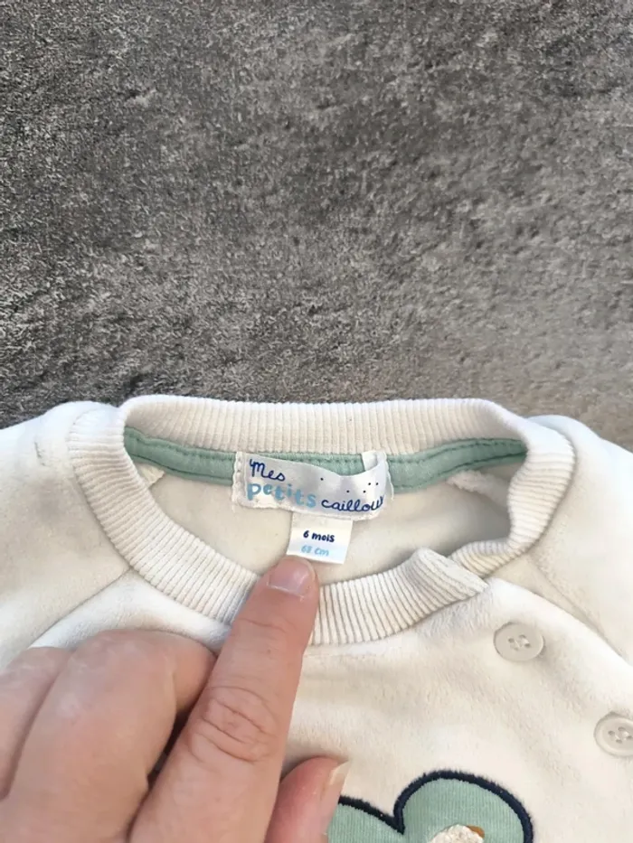 Pull doublé tout doux tout chaud garçon 6 mois Mes petits Cailloux - photo numéro 5