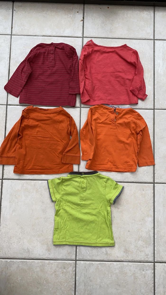 Lot 5 tee-shirts garçon 9 mois - photo numéro 2