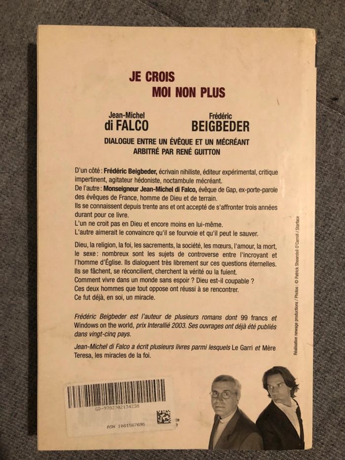 Je crois moi non plus Frédéric Beigbeder Jean Michel Di Falco - photo numéro 2