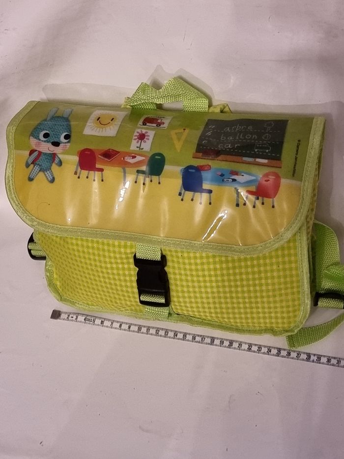 Sac à dos cartable maternelles garçon ou fille petit lapin à l'école  et sa - photo numéro 2