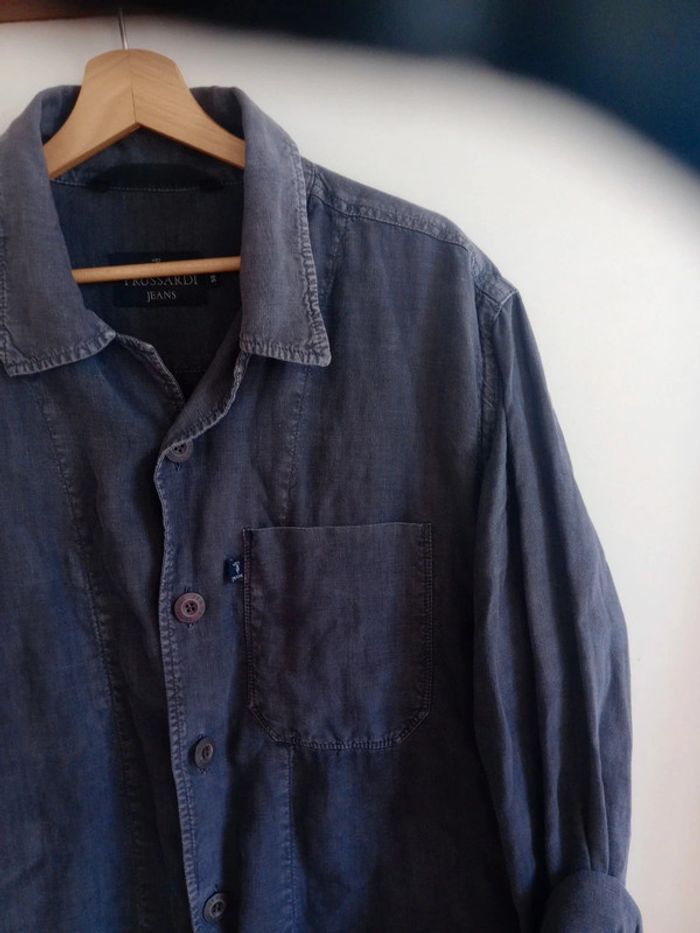 Veste légère homme 50 aspect lin bleu anthracite c83 - photo numéro 2