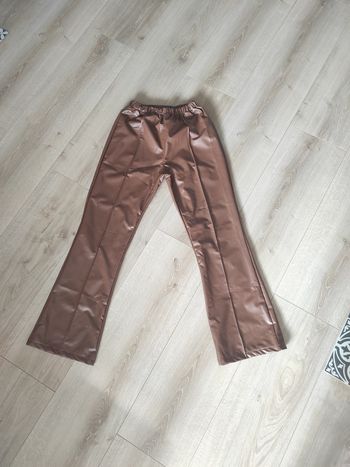 Pantalon simili cuir marron