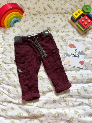 Pantalon bordeaux 3 mois Gémo