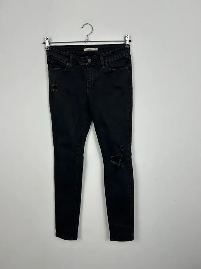 Jean Levi's Femme Noir W29 L30 | 711 Skinny | Taille FR38 | Très Bon État BP202 - photo numéro 2