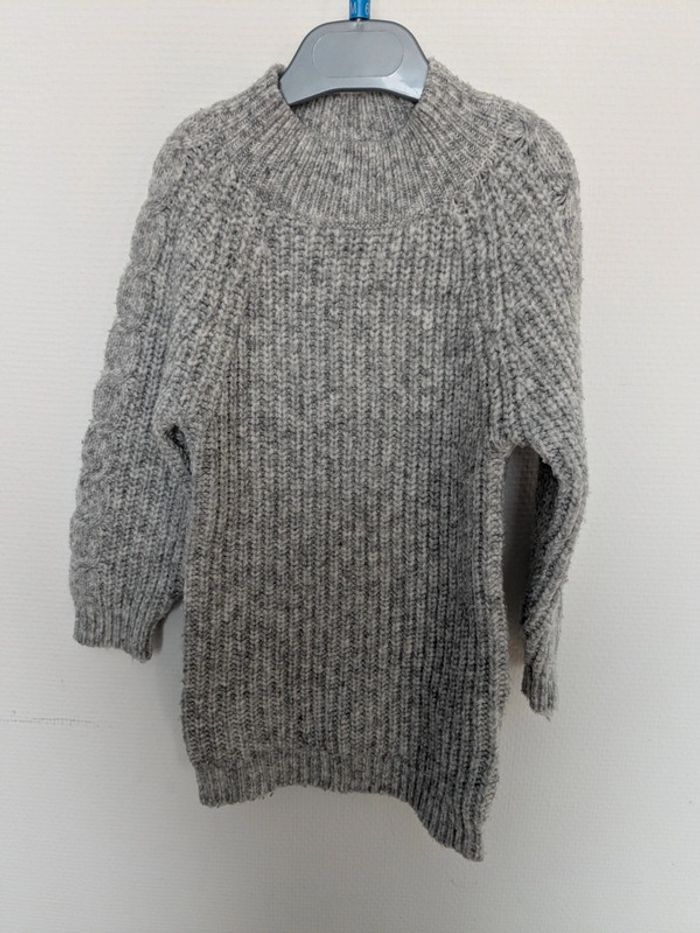 Robe pull 4 ans Gémo grise manches longues