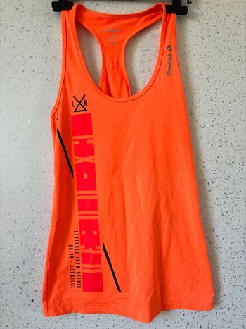 Débardeur orange fluo Les Mills taille XS