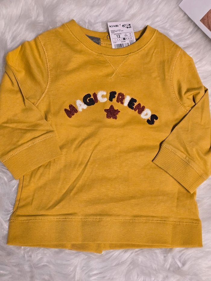 Neufs (non portés)🏷🏷💙🤩😍 sweat molleton et teeshirt ml 12 mois garçon 💙🤩😍 - photo numéro 4