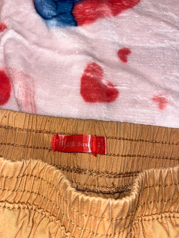 Pantalon cargo fille tissaia moutarde camel 8 ans - photo numéro 4