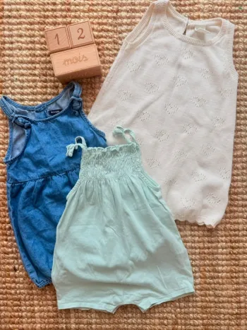 Lot barboteuses 12mois / 74cm