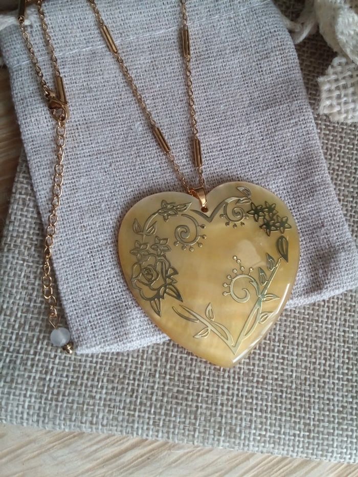 Collier cœur n'acre naturelle - photo numéro 2