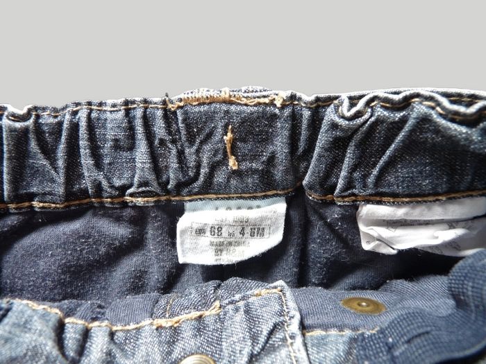 Pantalon denim jean bleu rose fleur H&M 4-6 mois 68 cm fille - photo numéro 3