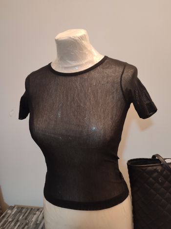 T-shirt resille noir