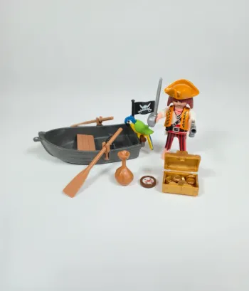 Playmobil bateau pirate et perroquet vert