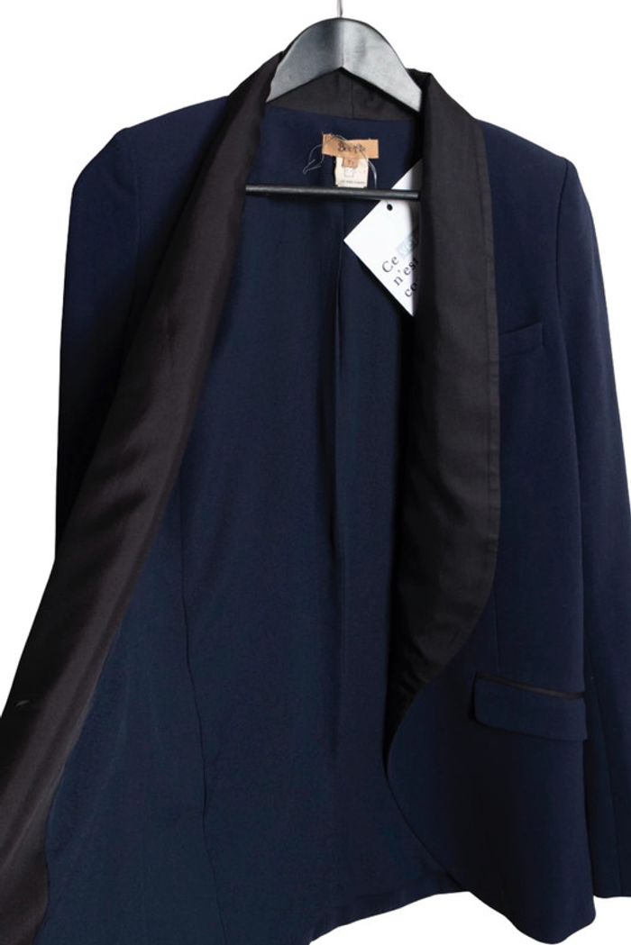 Veste blazer bleu marine Bel Air – Taille S – Pièce unique upcyclée par Tilli Paris - photo numéro 6