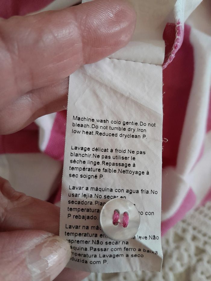 Polo, rayé rose et blanc, taille XL, Marque Hugo Boss - photo numéro 8