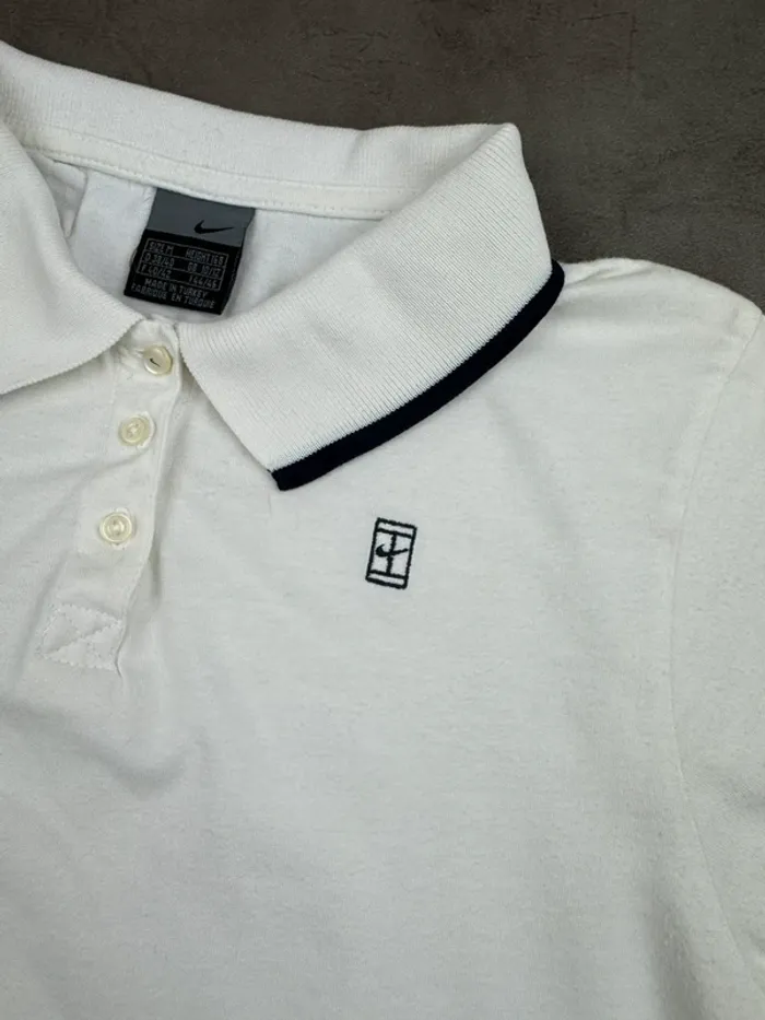 Polo Nike Court Tennis Vintage 90’s Blanc Taille M - photo numéro 4